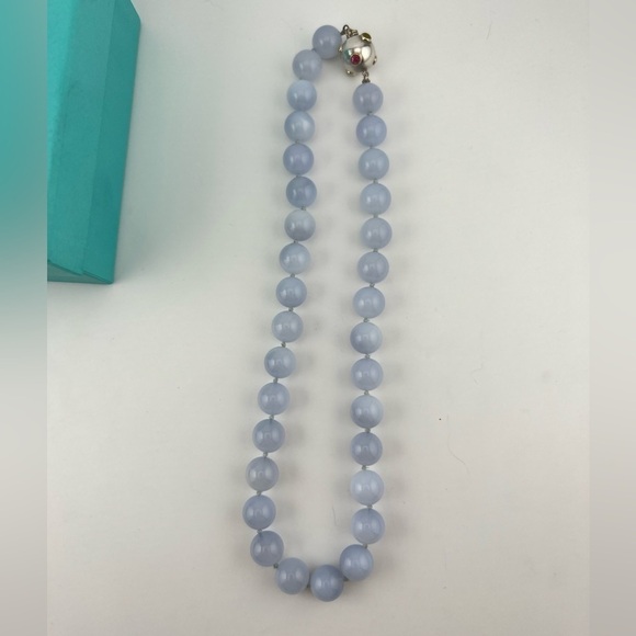 RARE Tiffany & Co. Etoile Blue Chalcedony Gemstone Necklace 18" - Picture 5 of 10